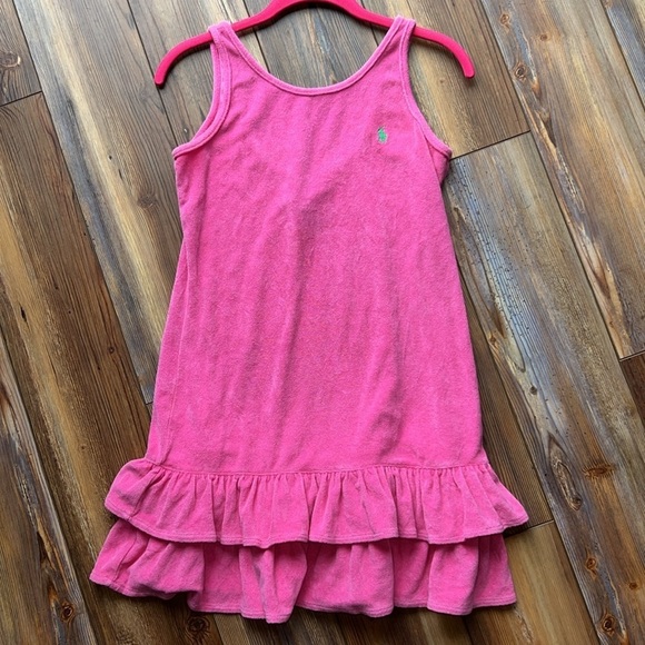 Ralph Lauren Pink Girls (XL)16 Pink Terry Cloth Swimsuit Cover Up - Picture 4 of 7